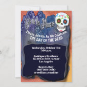 Invitation Fête de Jour des Morts Dia de Los Muertos Célébrer (Dos)