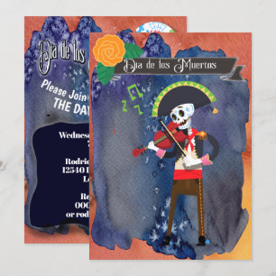 Invitation Fête de Jour des Morts Dia de Los Muertos Célébrez