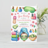 Invitation Fête de jour spa Fête d'anniversaire (Debout devant)