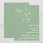 Invitation Fête de « Joyeux À Jamais » Vert Sauge Réception (Devant / Derrière)