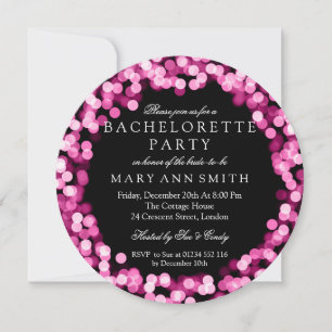 Invitation Fête de la Bachelorette aux lumières étincelantes