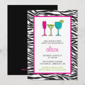 Invitation Fête de la bachelorette de la nuit de la fille (Devant / Derrière)
