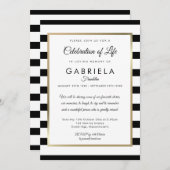 Invitation Fête de la bande noire moderne de la vie funéraire (Devant / Derrière)