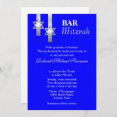 Invitation Fête de la bar à mitzvah bleue (Devant / Derrière)