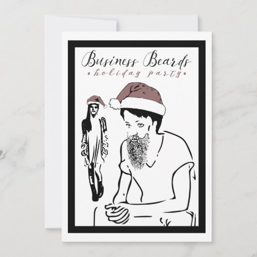 Invitation fête de la barbe d'affaires (Devant)