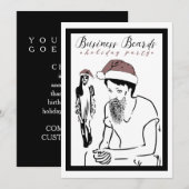 Invitation fête de la barbe d'affaires (Devant / Derrière)