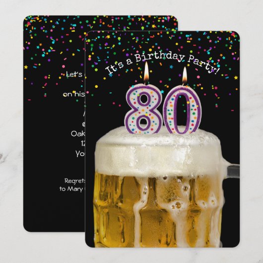 Invitation Fête de la bière 80e anniversaire (Devant / Derrière)
