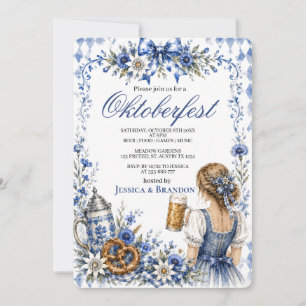 Invitation Fête de la Bière au Bretzel Allemand d'Oktoberfest
