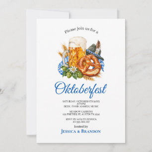 Invitation Fête de la Bière au Bretzel Allemand d'Oktoberfest