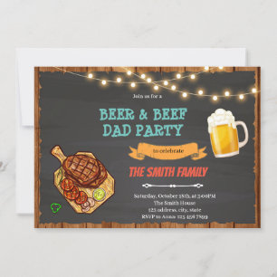 Invitation Fête de la bière et du boeuf papa bbq