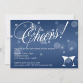 Invitation Fête de la bulle bleue martini (Devant)