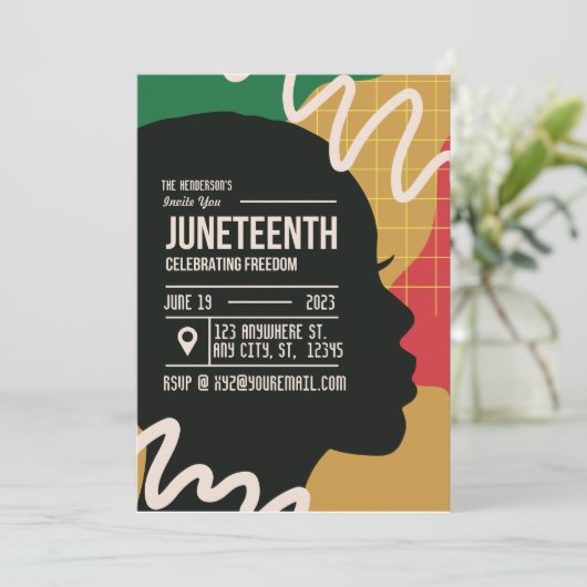 Invitation Fête de la célébration de la liberté de Juneteenth (Debout devant)