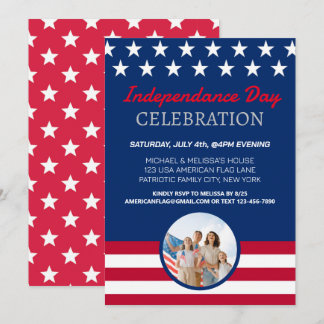 Invitation Fête de la célébration de l'indépendance de l'Amér