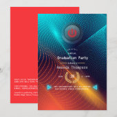 Invitation Fête de la certification virtuelle futuriste (Devant / Derrière)