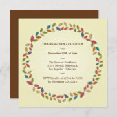 Invitation Fête de la chance des Feuilles de la récolte de Th (Devant / Derrière)