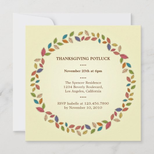 Invitation Fête de la chance des Feuilles de la récolte de Th (Devant)