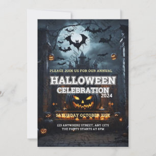 Invitation Fête de la Citrouille de la famille Halloween Invi