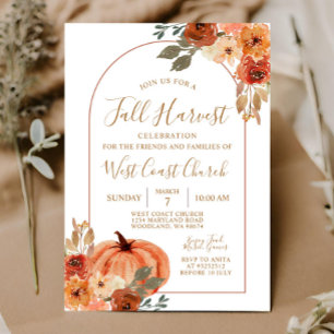 Invitation Fête de la citrouille de la récolte d'automne, com