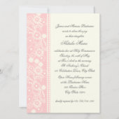 Invitation Fête de la communion rose (Devant)