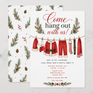 Invitation Fête de la corde à linge de Noël