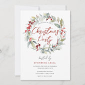 Invitation Fête de la couronne feuillue Bureau de Noël (Devant)