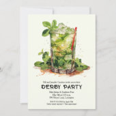 Invitation Fête de la course de chevaux avec Mint Julep (Devant)