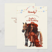 Invitation Fête de la cow-girl sauvage de l'Ouest (Devant / Derrière)