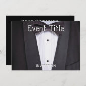 Invitation Fête de la cravate noire de Tuxedo (Devant / Derrière)