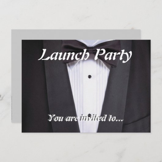 Invitation Fête de la cravate noire de Tuxedo (Devant / Derrière)