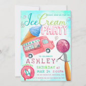 Invitation Fête de la crème glacée Anniversaire (Devant)