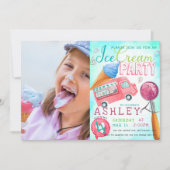 Invitation Fête de la crème glacée Anniversaire Photo (Devant)