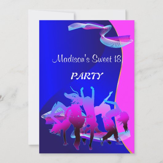 Invitation Fête de la Danse d'anniversaire (Devant)