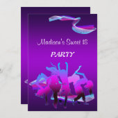 Invitation Fête de la danse d'anniversaire (Devant / Derrière)