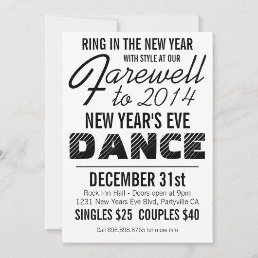 Invitation Fête de la danse du Nouvel An (Devant)