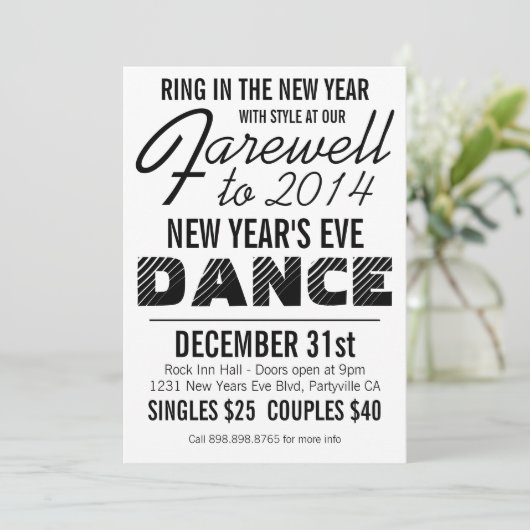 Invitation Fête de la danse du Nouvel An (Debout devant)