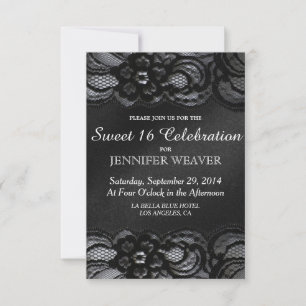 Invitation Fête de la dentelle noire et de la douceur satinée