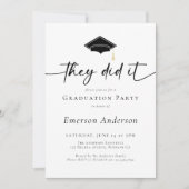 Invitation Fête De La Diplôme Ils L'Ont Fait Photo (Devant)