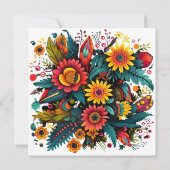 Invitation Fête de la Douche de Fiesta Floral Couple (Dos)