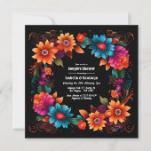 Invitation Fête de la Douche de Fiesta Floral Couple (Devant)