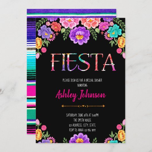 Invitation Fête de la douche nuptiale (Devant / Derrière)