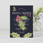 Invitation Fête de la douche nuptiale de Noël des baies sèche (Debout devant)