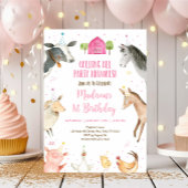 Invitation Fête de la ferme rose Anniversaire animal