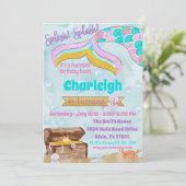 Invitation Fête de la fête d'anniversaire de la sirène (Debout devant)