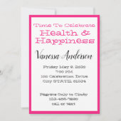 Invitation Fête de la fête de Hot Pink Stripes (Devant)