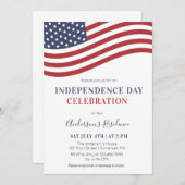 Invitation Fête de la fête de l'indépendance du drapeau améri (Devant / Derrière)