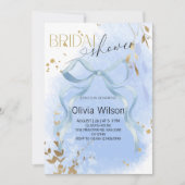 Invitation Fête de la Fête des mariées Bleue Botanique de lux (Devant)