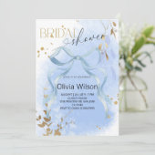 Invitation Fête de la Fête des mariées Bleue Botanique de lux (Debout devant)