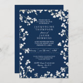 Invitation Fête de la Fête des mariées Fleur de souffle de bé (Devant / Derrière)