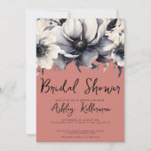 Invitation Fête de la Fête des mariées Florale de Terracotta (Devant)