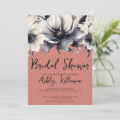 Invitation Fête de la Fête des mariées Florale de Terracotta (Debout devant)